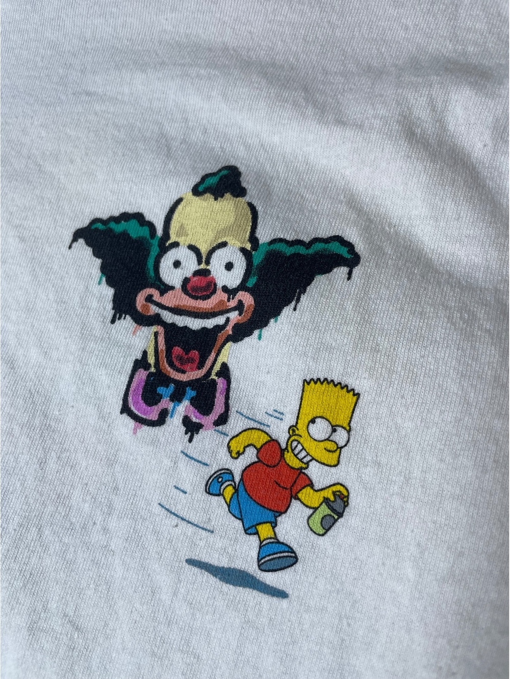The Simpsons 90s Krusty The Clown and Bart White Graphic Tee Womens Small- 146 - Picture 4 of 7
